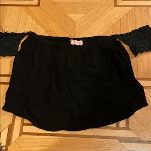 Cropped off shoulder top